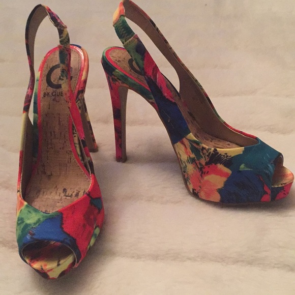 G by Guess Shoes - 5 inch heel multicolored guess slingback shoe 6.5