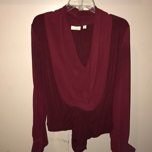 Maroon cold shoulder bodysuit