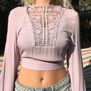 Breathable Lavender Lace Blouse