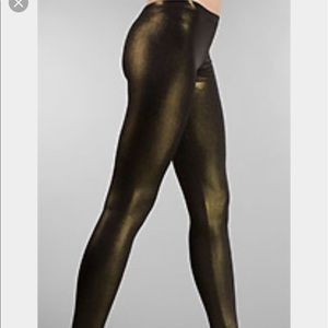 6126 by Lindsay Lohan Black Gold Metallic Leggings