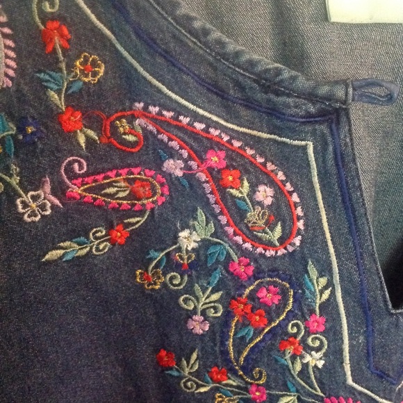 Vintage Embroidered Denim Tunic - Picture 2 of 5
