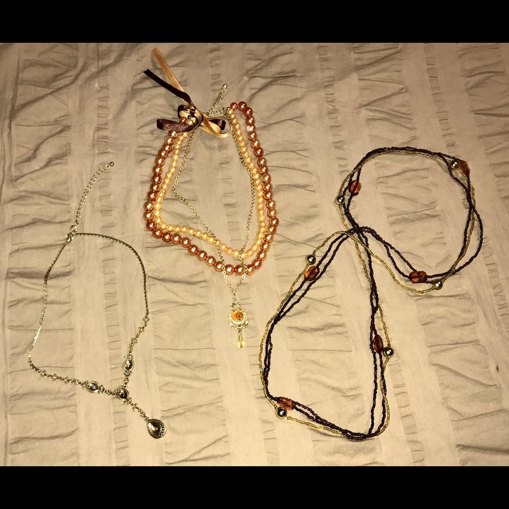 Fall Orange and Gold necklaces!