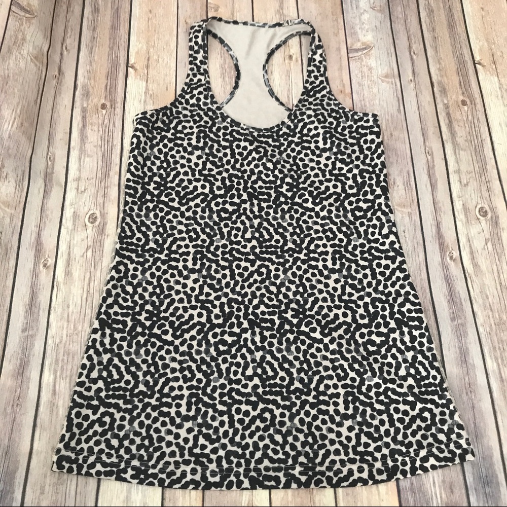 Lululemon cool racerback AWNY color tan black dots