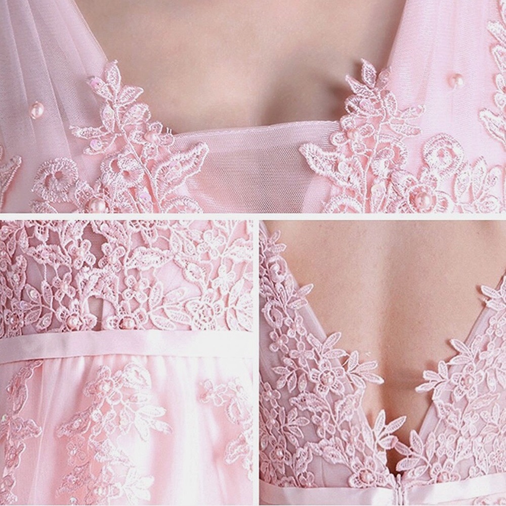 🌸Plus/Regular🌸Pink Lace Prom/Wedding Gown, 2-16 - Picture 5 of 8
