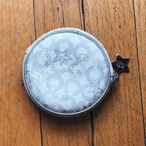 White & Silver Coach Coin Purse