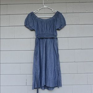 Motherhood Maternity off the shoulder denim dress