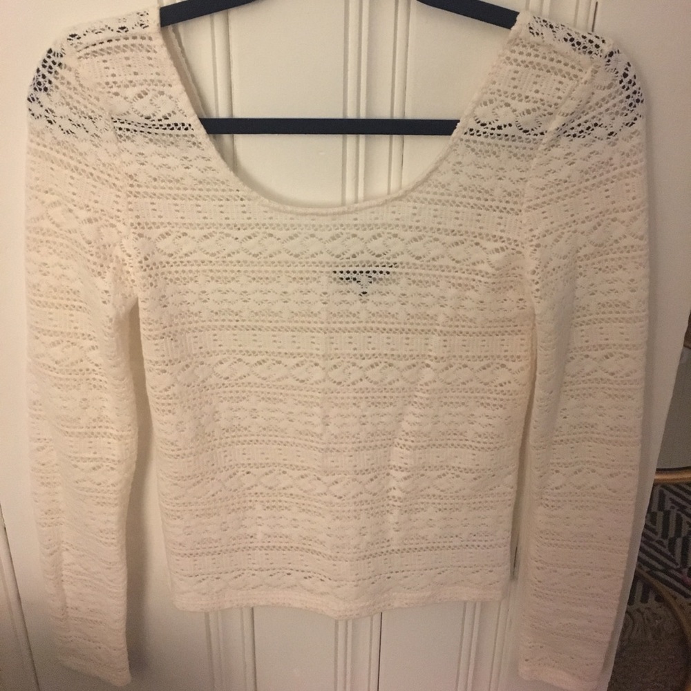 New Cream patterned long sleeve Size Medium