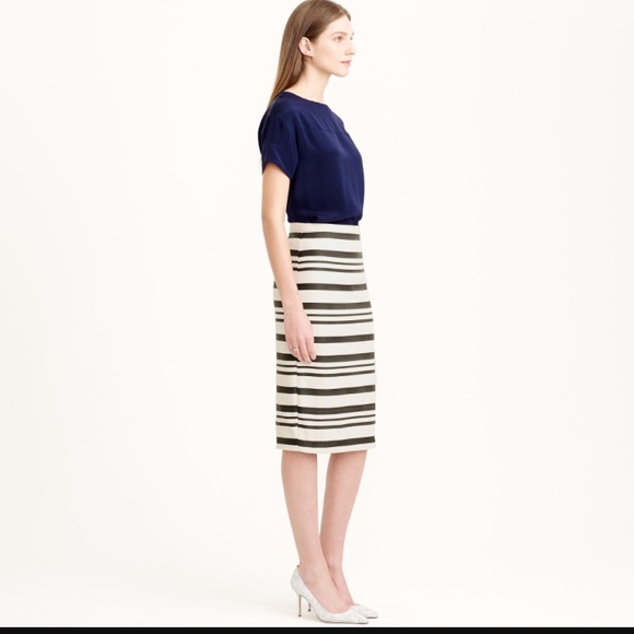 J Crew Double Striped Pencil Skirt - Picture 3 of 7