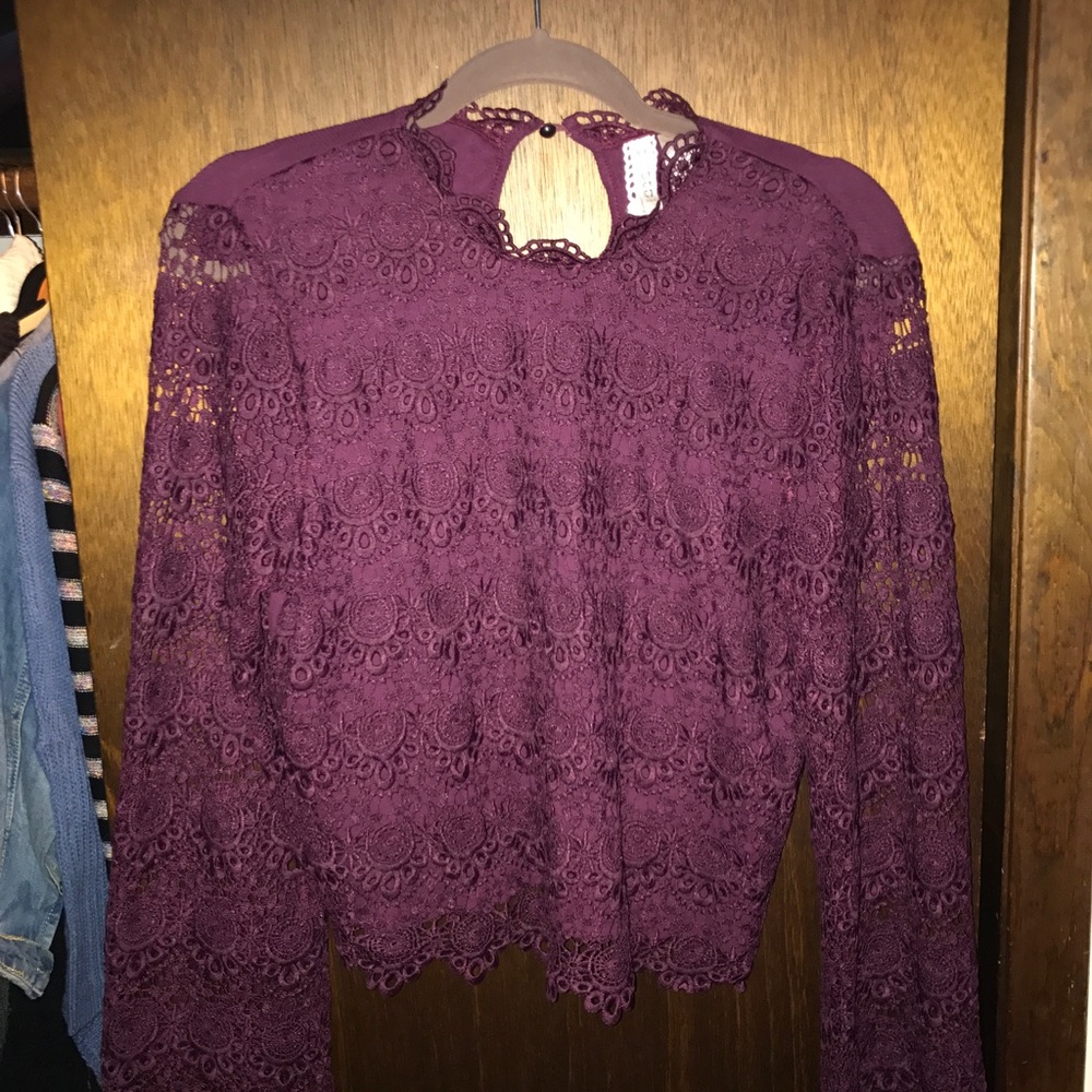 Maroon lace top