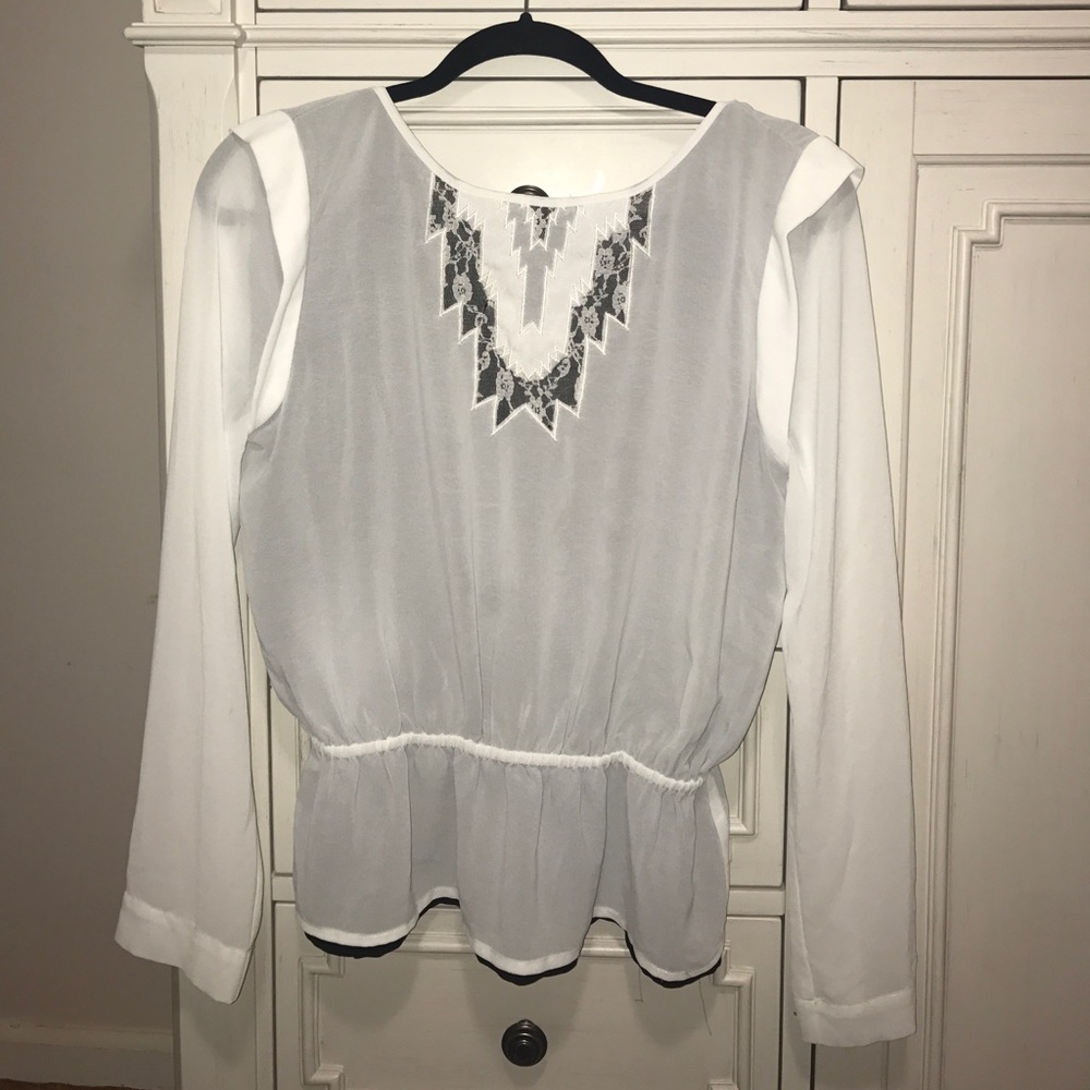 UO Pins n Needles Blouse w/ Low Back & Lace Detail