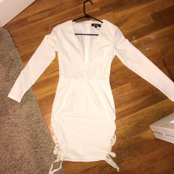 Missguided Dresses & Skirts - White V neckline mini dress