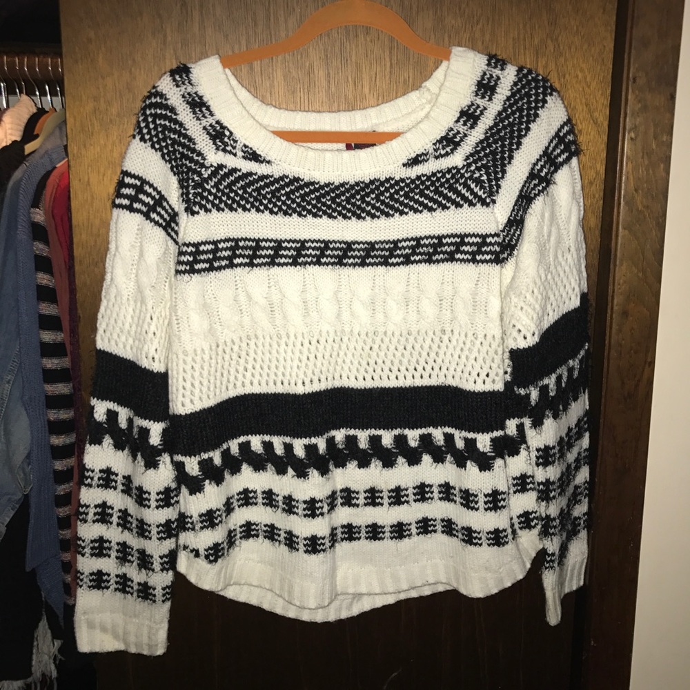 Black and white sweater