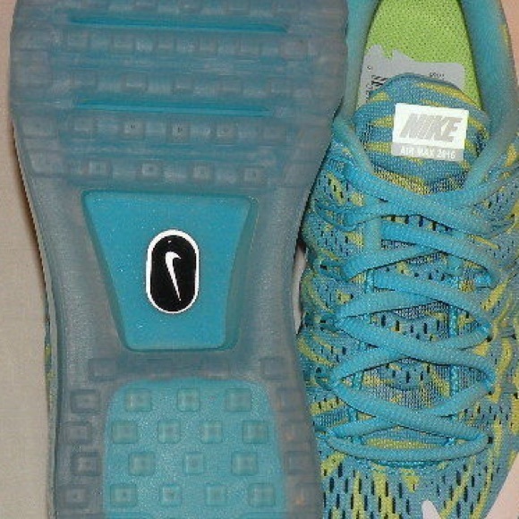 Nike Air Max 2016 Blue Yellow Print Sneakers Shoes Gym Workout New Rare Running - Picture 4 of 4