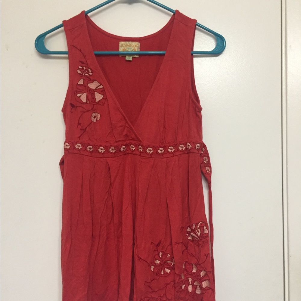 Orange embroidered top