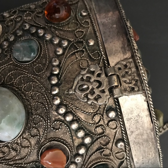 VINTAGE SAJAI SILVER METAL PURSE! From INDIA! - Picture 6 of 8