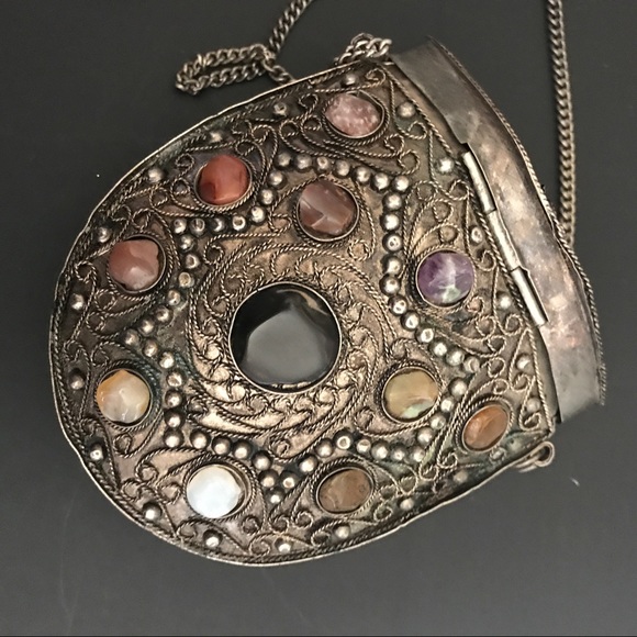 VINTAGE SAJAI SILVER METAL PURSE! From INDIA! - Picture 8 of 8