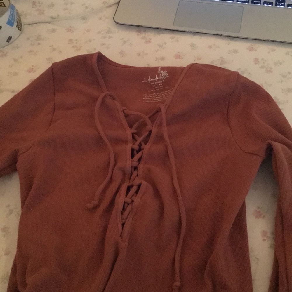 long sleeve tying in the front shirt