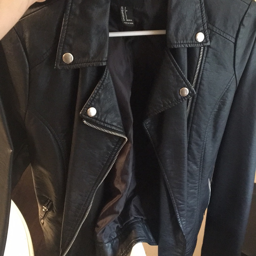 Black faux leather jacket