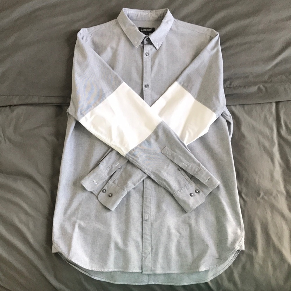 Zanerobe Grey/White Button Down Shirt