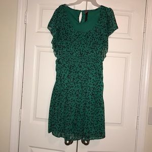 Green floral work dress