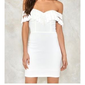 🆕 w/ tag NASTY GAL gravity white tassel dress
