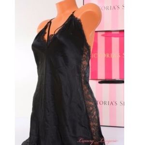 Victoria secret black cut out lace detail nighty