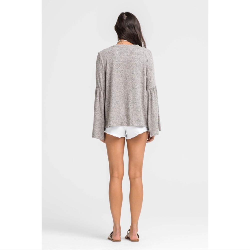 •BUY2/1FREE• Leah Brush Knit Bell Sleeve Top - Picture 3 of 3