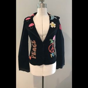 Black joystick blazer w/ embroidery details Size S