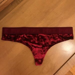 Vs pink velvet logo thong