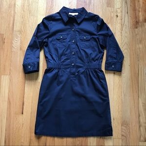 Ann Taylor LOFT Black Collar Shirt Dress