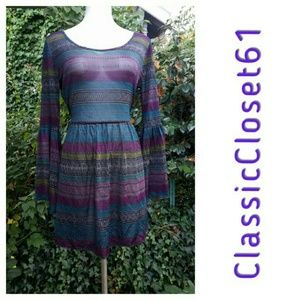 Sheer knit bohemian dress