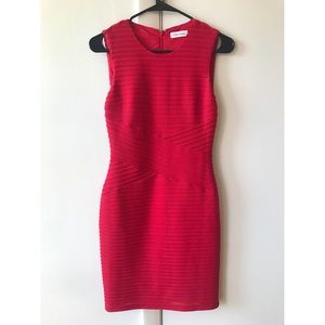 Calvin Klein Red Bandage Dress (Size 2)