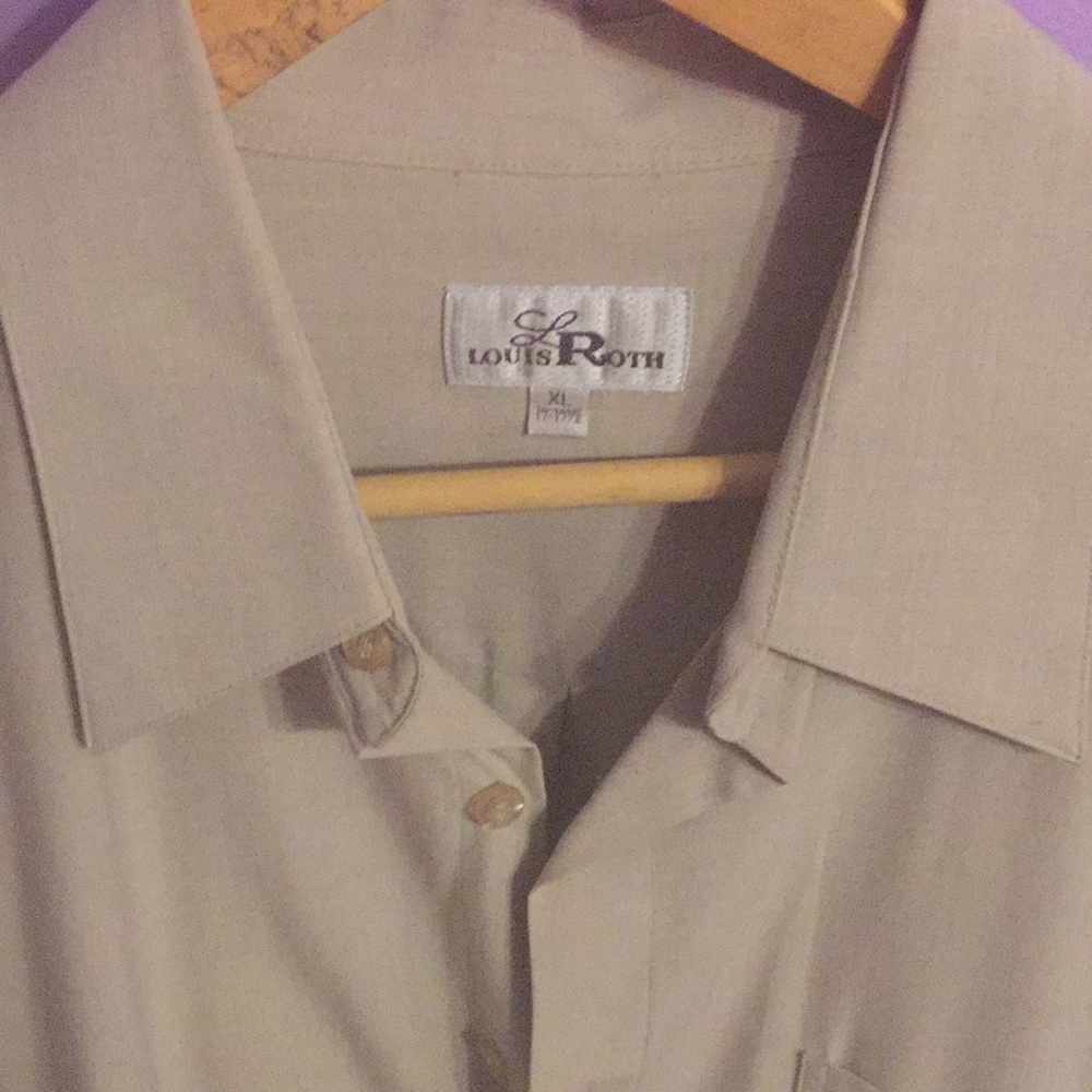 Vintage Louis Roth Pea green  color dress shirt