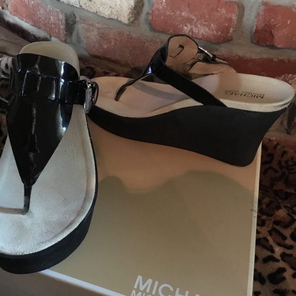 Michael Kors seaside wedge.  Black