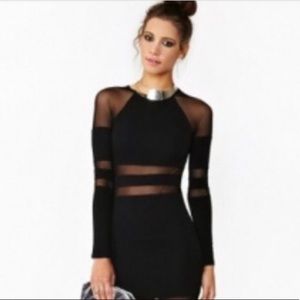 Nasty Gal Mesh cut out Mini Dress