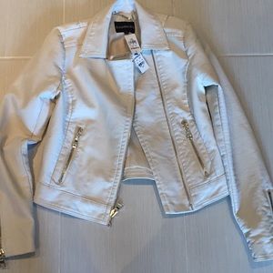 Express cream pleather jacket. NBW.