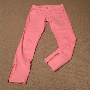 Lilly Pulitzer worth skinny mini zip coral jeans