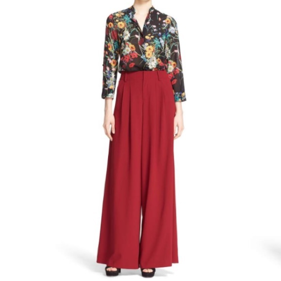 Alice & Olivia Eloise Pleated Wide Leg Pant - Picture 2 of 6