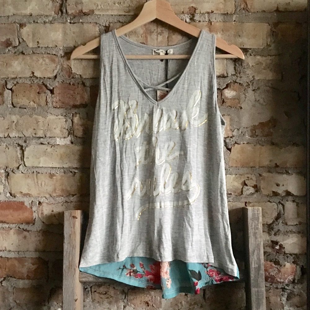 NWT About a Girl Graphic Tank, Size M