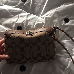Brown coach wristlet