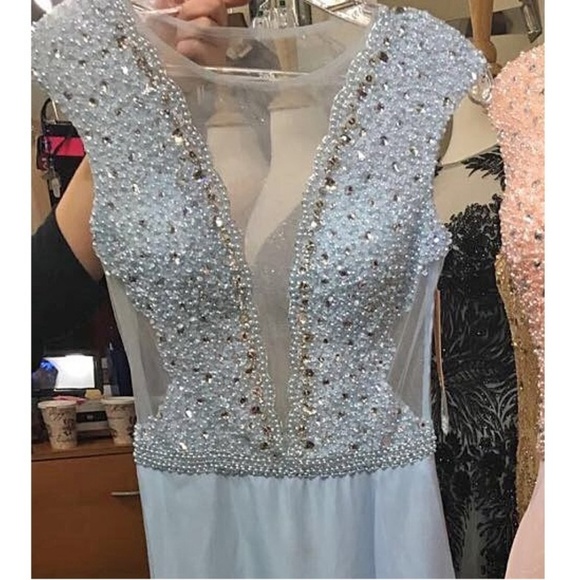 NEW Gown Party Prom Long Evening Dress Blue - Picture 6 of 7