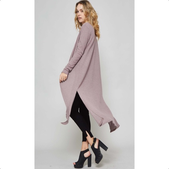 ➡️LAST 1⬅️RIBBED LONGLINE CARDIGAN-LARGE - Picture 4 of 4