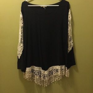 Black long sleeve with lace