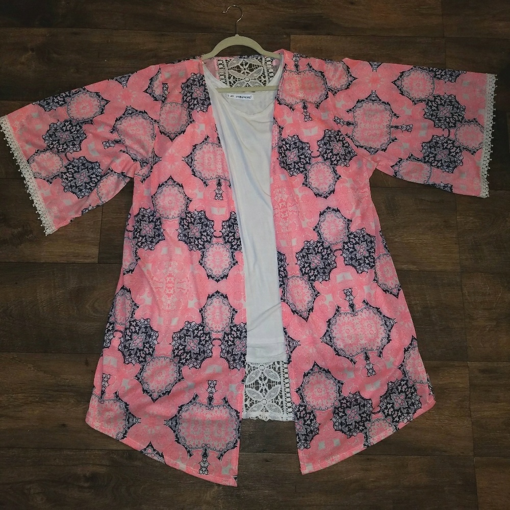 Charlotte russe lace kimono duster