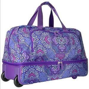 Vera Bradley Lilac Tapestry Wheeled Carry-On