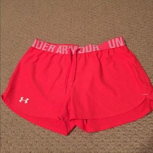 Under Amour neon pink shorts
