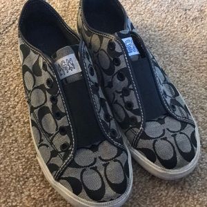 Black Coach slip on sneakers
