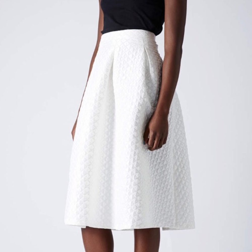 Topshop Diamond Jacquard Midi Skirt