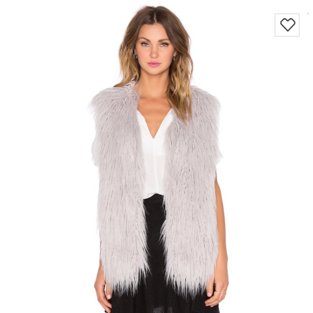 J.O.A. Faux Fur Vest in Grey