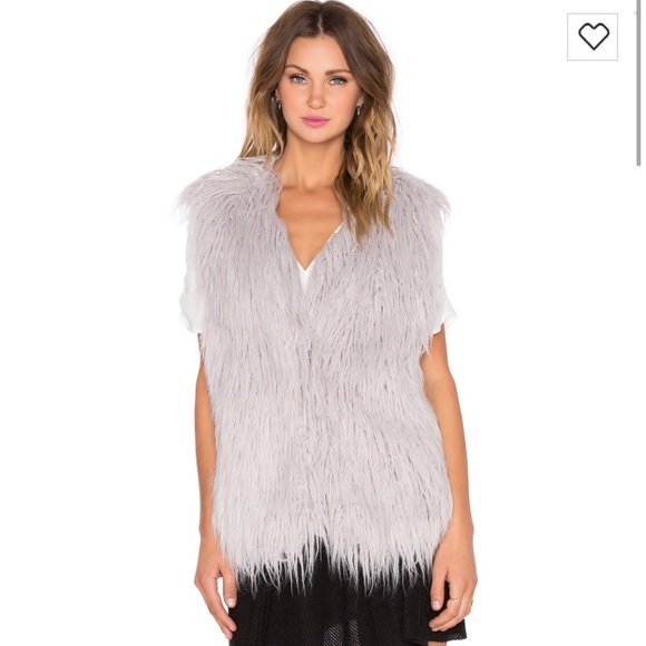 J.O.A. Faux Fur Vest in Grey - Picture 2 of 6
